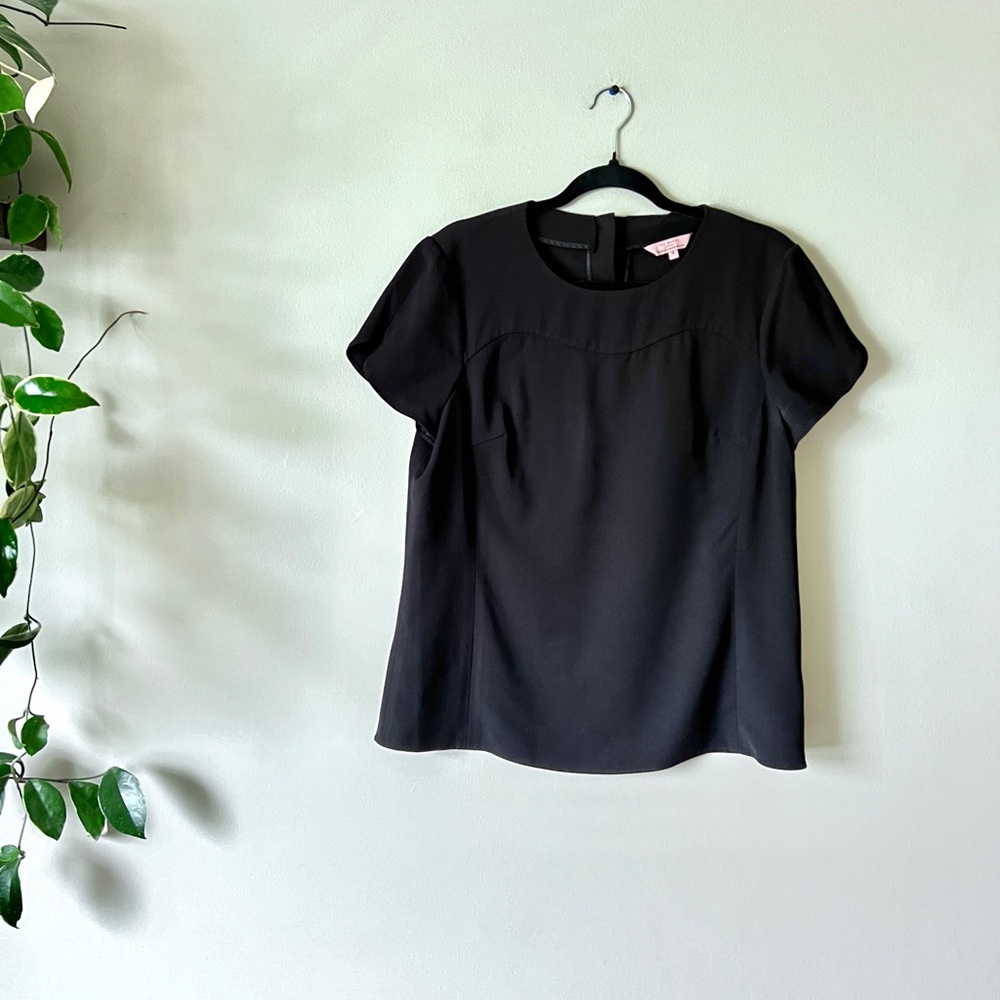 Ted Baker short sleeve black blouse top